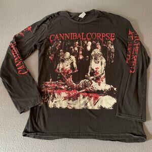 Cannibal Corpse Long Sleeve T-Shirt Black Small Death Metal Hardcore Band Y2K
